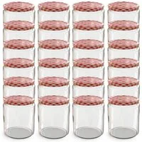 Oputec Einmachglas 24x 405 ml Einmachgläser mit Schraubdeckel TO 82 rot Marmeladengläser, Glas / Metall
