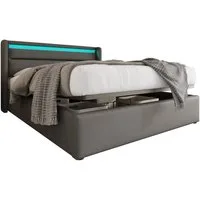 BlingBin Boxspringbett Stauraumbett Polsterbett (1-St), Doppelbett inkl. Farbwechselnde LED-Beleuchtungsleiste