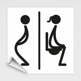 WC Hinweisschild / Aufkleber weiß Bub & Madl