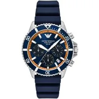 Emporio Armani Chronograph WORLD EXPLORER AR11696, Armbanduhr, Solar, Herrenuhr, Silikonarmband, analog, Tag