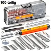 Toomoke Elektro-Schraubendreher Feinmechaniker Werkzeugset, Präzisionsset, (Elektronik-Reparaturset für Smartphone, Laptop, Uhren und Brillen), Elektrischer Präzisionsantrieb, 100 Bits, Magnetaufnahme, USB-C