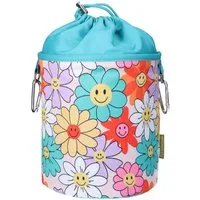 bellaCott Wäscheklammern Wäscheklammerbeutel Smiley Blumen, Ø18 x 31 cm, Baumwolle, 2 Karabiner, Auf links Waschbar bei 40 Grad/bügelbar, Trockner auf niedriger Stufe