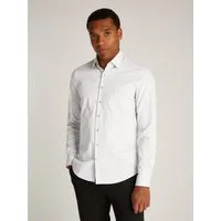 Calvin Klein Businesshemd POPLIN STRETCH SLIM SHIRT mit Kentkragen, Logoprint auf Brusthöhe