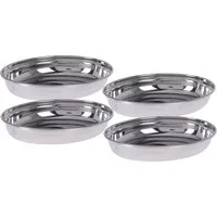 Koopman Dekoschale Servierschale Oval Edelstahl 19x14x3,5 cm 1/2/4 er Set (Set, 4 St., Packung), 4 Stk, Servierschale, Edelstahl, Obstschale, Dekoration Metallschale