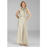 SWING Jumpsuit - Jumpsuit mit Schluppe aus gehämmertem Satin Oberteil in lockerer Passform