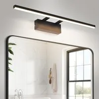 Nettlife LED Spiegelleuchte Schwarz Modern Badezimmer Spiegelbeleuchtung 60 cm 4000K Neutralweiß, LED fest integriert, Neutralweiß, lampe Flur Wandleuchte für Büro Küche Spiegelschrank