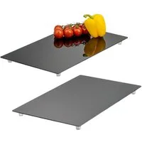 bremermann Herd-Abdeckplatte Herdabdeckplatte, 2er Set, Sicherheitsglas ca. 30 x 3 x 52 cm (B/H/T), Glas, Kunststoff, (2 tlg)