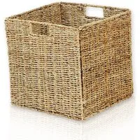 Lycce Regalkorb Kallax Einsatz Lake Aufbewahrungskorb Seegras schwarz 35 l, 33 x 33 x 33 cm