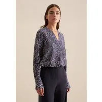 seidensticker Klassische Bluse Schwarze Rose Tunika Druck