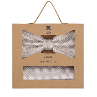 prince bowtie - Set Fliege+Tuch Micro beige - Gr. - OS