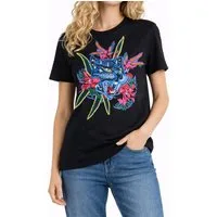 Diesel T-Shirt Diesel Damen T-Sily-X T-Shirt Kurzarm Schwarz