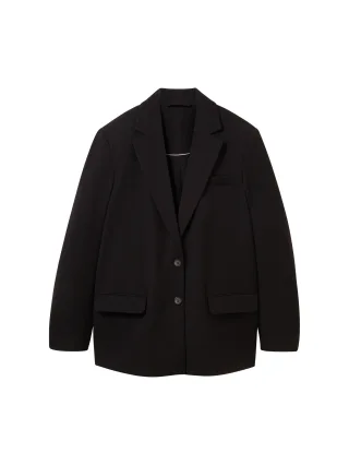 Tom Tailor - Oversized Blazer mit recyceltem Polyester deep black - Gr. - 40