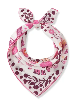 Premium Nickituch aus reiner Seide mit SUPERWOMAN-Motiven weiß - Gr. - ONE SIZE