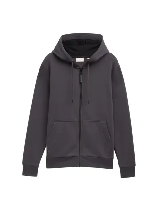Tom Tailor - Basic Hoodie Sweatjacke tarmac grey - Gr. - S