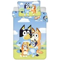 Jerry Fabrics Babybettwäsche Bluey Babybettwäsche Set Heeler Familie 100x135 cm 100% Baumwolle, 1 teilig, Langlebig