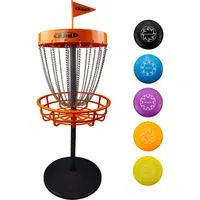 Disc Golf Mini Basket Set inkl. 5 Scheiben, Gartenspielgerät