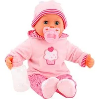 Bayer Babypuppe First Words Baby, 38 cm rosa/pink (3-tlg), mit Schlafaugen und Babygeräuschen