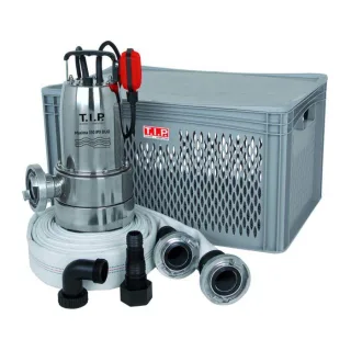 T.I.P. Anti-Flut Kit - 20.000 l/h, Flachabsaugend, Schutz vor Überschwemmung, inkl. Gewebeschlauch, Maxima 350 IPX DUO S 30711