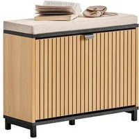 SoBuy Schuhschrank FSR201, Schuhbank Sitzbank mit Stauraum Schuhregal Schuhschrank schmal Schuhbank Sitzbank mit Stauraum, mit Klappen, Flur