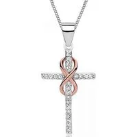 Goldene Hufeisen Kette und Anhänger Set Kreuz Unendlichkeit Anhänger mit Kette 925 Silber Rhodiniert Damen (2-tlg, inkl. Etui), Rosegold vergoldet
