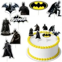 Festivalartikel Tortenstecker BATMAN Topper Set 8 Stk Geburstag Torten Deko Kuchen Junge