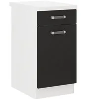 Küchen-Preisbombe Unterschrank 40 cm Küche Omega Schwarz Weiss Küchenzeile Einbauküche Küchenzeile