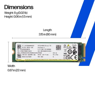 HP Solid-State-Laufwerk | d5vf0aa | PCIe 4x4 NVMe - (1 TB)