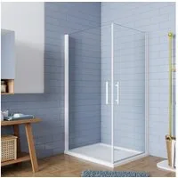 duschspa Eckdusche 185cm 5mm Eckeinstieg Duschkabine Duschabtrennung Schwingtür Duschtür, BxT: 70x70 cm, Einscheibensicherheitsglas, Sicherheitsglas, Set, ebenerdiger Einbau möglich