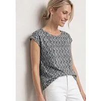 STREET ONE Shirttop Sommershirt im Ausbrenner-Look/mit Allover-Print