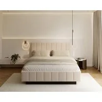 thematys Polsterbett mit Bettkasten 120x200, 140x200, 160x200, 180x200cm (MADE IN EU - mit hochwertigem Velours Bezug, Bettrahmen, Bett, Optional mit Matratze bestellbar, mit großen gepolsterten Kopfteil, mit Bettkasten zum aufklappen), Metallrahmen 