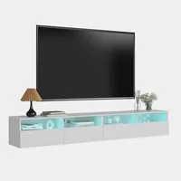 radelldar Lowboard mit LED-Beleuchtung, TV-Schrank, hängend (2 St), 200 cm breit, griffloses TV-Board, 4 Schubladen mit Acryl
