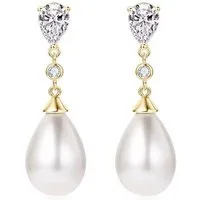 ROUGEMONT Paar Creolen Funkelnde Moissanit Damen Ohrhänger Tropfen 925 sterling Silber, Echtschmuck