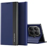 Wigento Smartphone-Hülle Für Xiaomi 15T Pro Design Electroplated Kunstleder Schutzhülle D- Blau, Seiten-Elektroplattierung, Flip-Stand, Adsorptionsfunktion