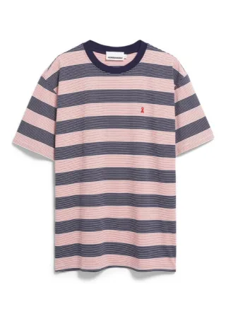 Armedangels - Gestreiftes T-Shirt - Maarkos blau/pink - Gr. - M