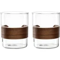 LEONARDO Becher NOVO LEGNO, 2er Set, 2-tlg., Glas, Holz, Becher mit Holzspange