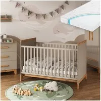 VitaliSpa® Babybett Malia, Cashmere/Artisan, 70x140 cm mit Matratze, 2-tlg.