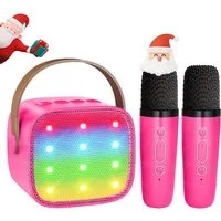 AKKEE Karaoke Maschine Kinder mit 2 Mikrofonen Bluetooth-Lautsprecher Karaoke-Maschine 1 (Bluetooth)