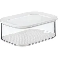 Mepal Vorratsdose Käsedose Modula, 2000 ml, mit Antikondenseinsatz, Nordic White, Styrol-Acrylnitril (SAN), Polyethylen (PE), Kühlschrankdose für Käsestücke & Scheibenkäse, spülmaschinenfest