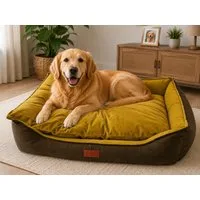 DDOnlineShop Tierbett Hundebett Katzenbett Farbe Braun- Gold, Lila, Grau Premium Qualität