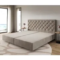 DELIFE Bettgestell Dream-Great, Mikrofaser Beige 200x200 cm