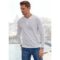 H.I.S Langarmshirt - Henleyshirt langarm Langarm, Shirt mit Knopfleiste aus strukturierter Baumwoll-Qualität