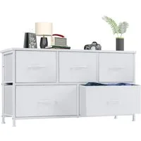 SURFOU Schubkastenkommode Kommode mit 5 Schubladen Sideboard Mehrzweckschrank Schubladenschrank, für Schlafzimmer, Wohnzimmer, Kinderzimmer, Flur, Aufbewahrungsschrank