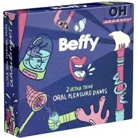 Asha International Kondome Beffy Oral Dam (Lecktuch ohne Geschmack) für Vagina und Anus geeignet, Packung mit, 2 St., geruchsneutrale Lecktücher, Latextücher für Oralverkehr