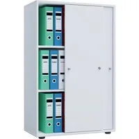 VCM Aktenschrank Büroschrank mit Schiebtüren Lona B. 70 x H. 111 x mit 3 Fächern, Büromöbel