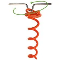 riijk Bodenanker Erdanker, Hering für Trampolin, Schaukel, Hund u. Spielturm, für Zelt, Gartenzelt, Hundeleine, Trampolin, Poolabdeckung, Schaukel, Klettergerüst, Hüpfburg, Eindrehen, (Set, 1-St., Zelthering mit Eindrehhilfe), Öse, Eindrehhilfe