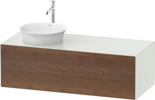 Duravit White Tulip Konsolenwaschtischunterbau wandhängend Amerikanischer Nussbaum & Weiß Matt & Sei WT4977L7736