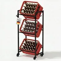 Roxlin Ablageregal Getränkekistenregal für 3/6 Kisten – Metallregal mit Ablage 300 kg, 03-tlg.