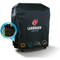 LANDMANN Grillabdeckhaube Wetterschutzhaube Premium 60x96x120cm, wasserdicht kältebeständig, atmungsaktiv reißfest