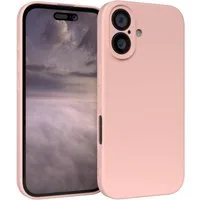 EAZY CASE Handyhülle für Apple iPhone 16 Hülle Silikon 6,1 Zoll, Hülle mit Kameraschutz Bumper Case Silikonschutzhülle Rosa / Altrosa
