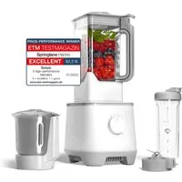 Springlane Standmixer Hochleistungsmixer Hanno - Mixer für Smoothies & mehr, 2000 W, inkl. Edelstahlmixbehälter & To-Go-Mixflasche